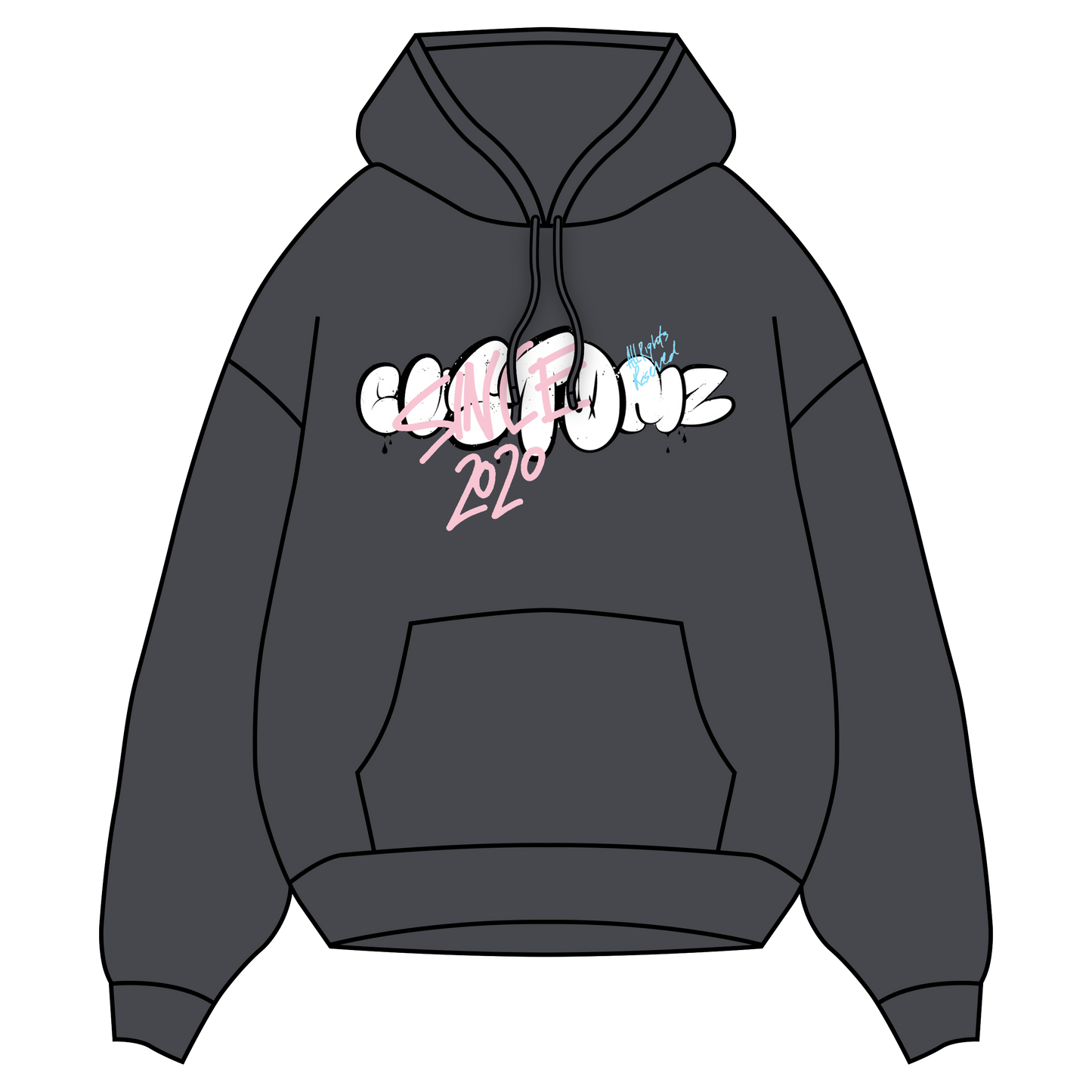 Printed "Bubble Graffiti" Hoodie