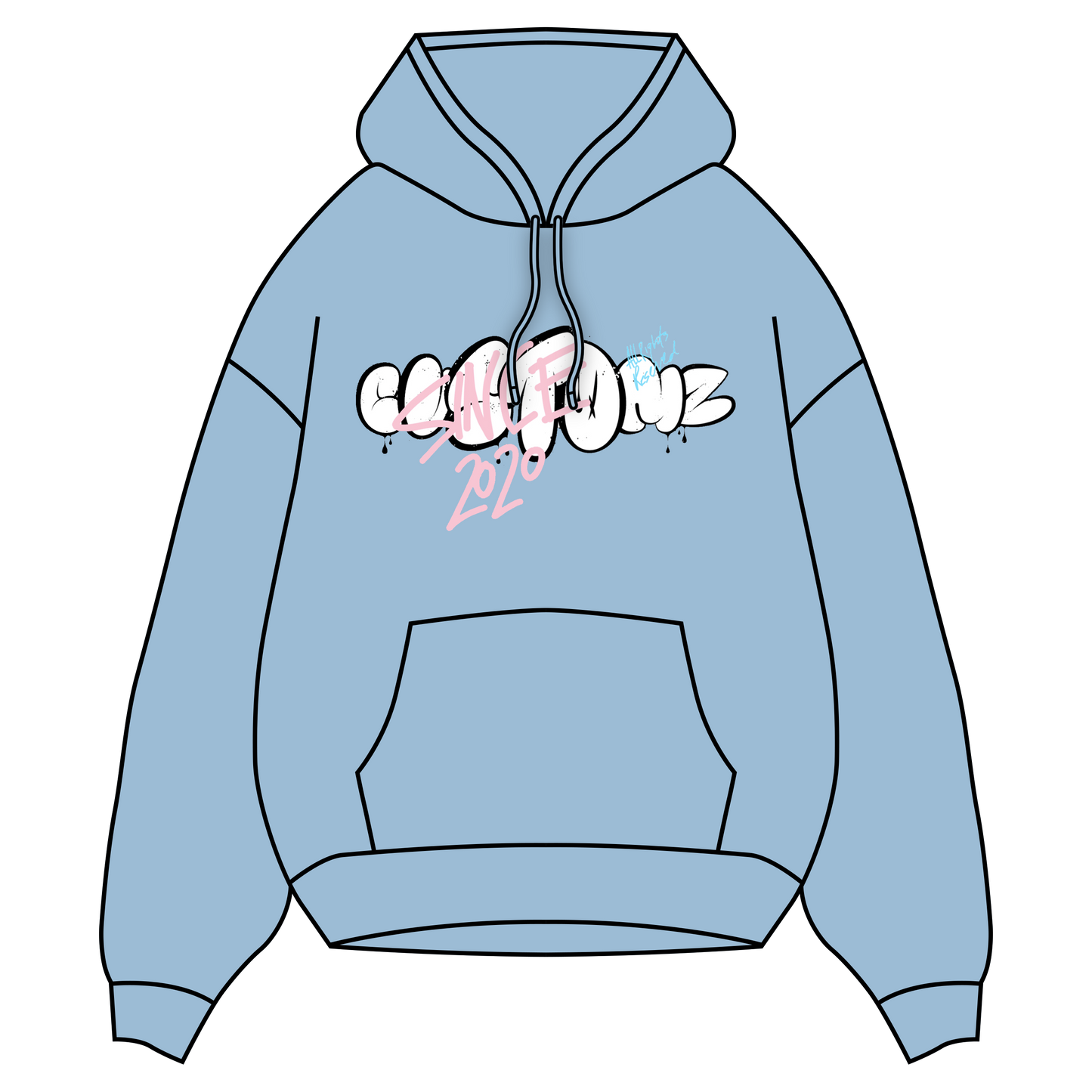 Printed "Bubble Graffiti" Hoodie
