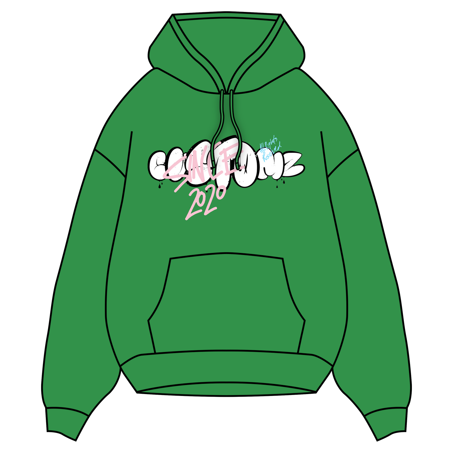 Printed "Bubble Graffiti" Hoodie