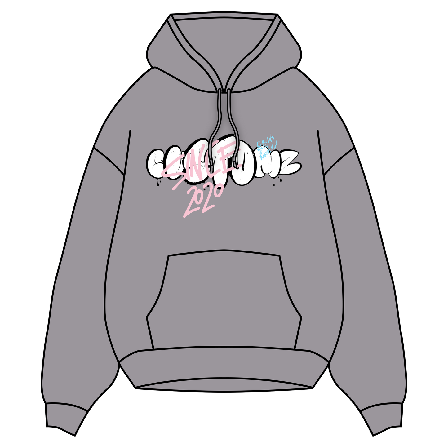 Printed "Bubble Graffiti" Hoodie