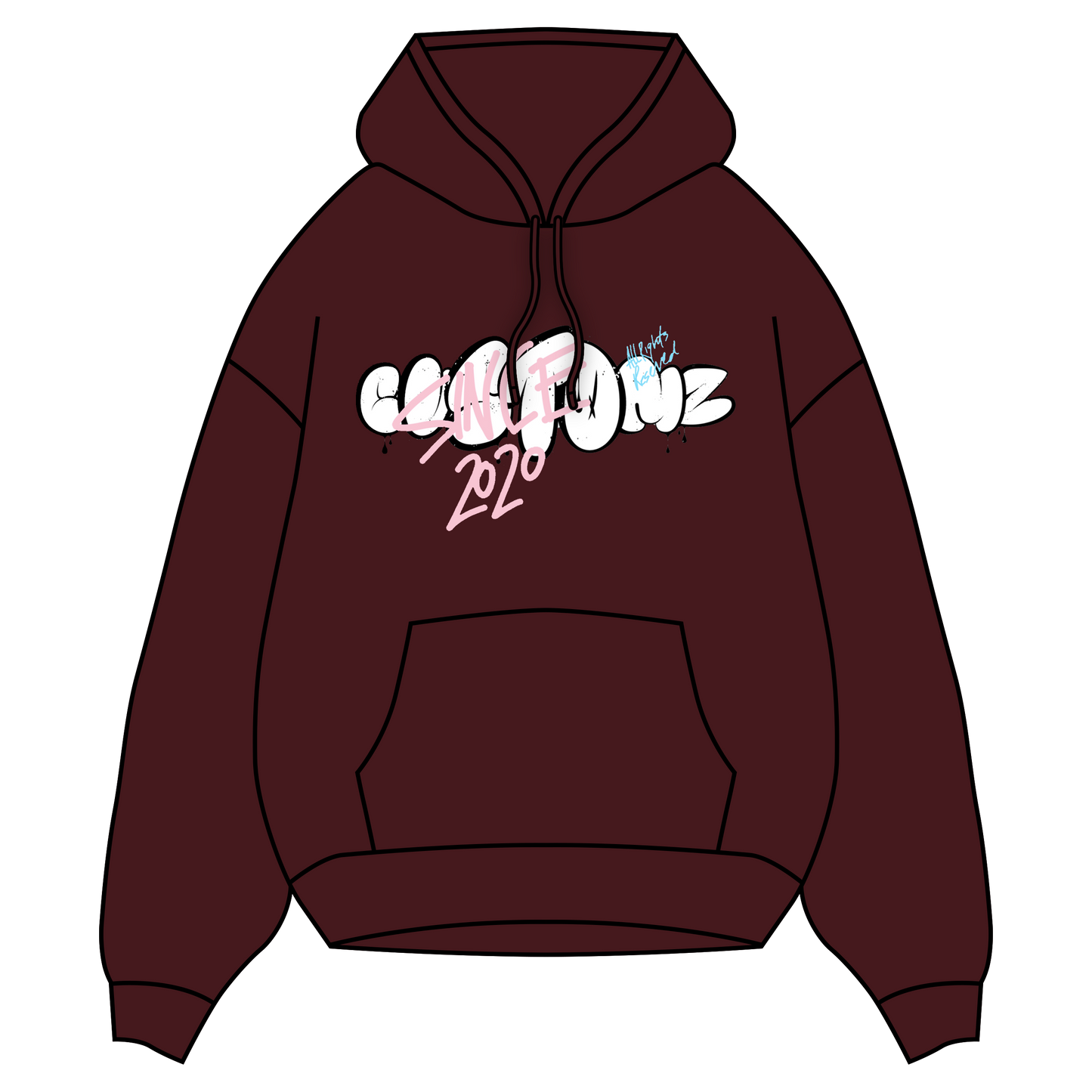 Printed "Bubble Graffiti" Hoodie