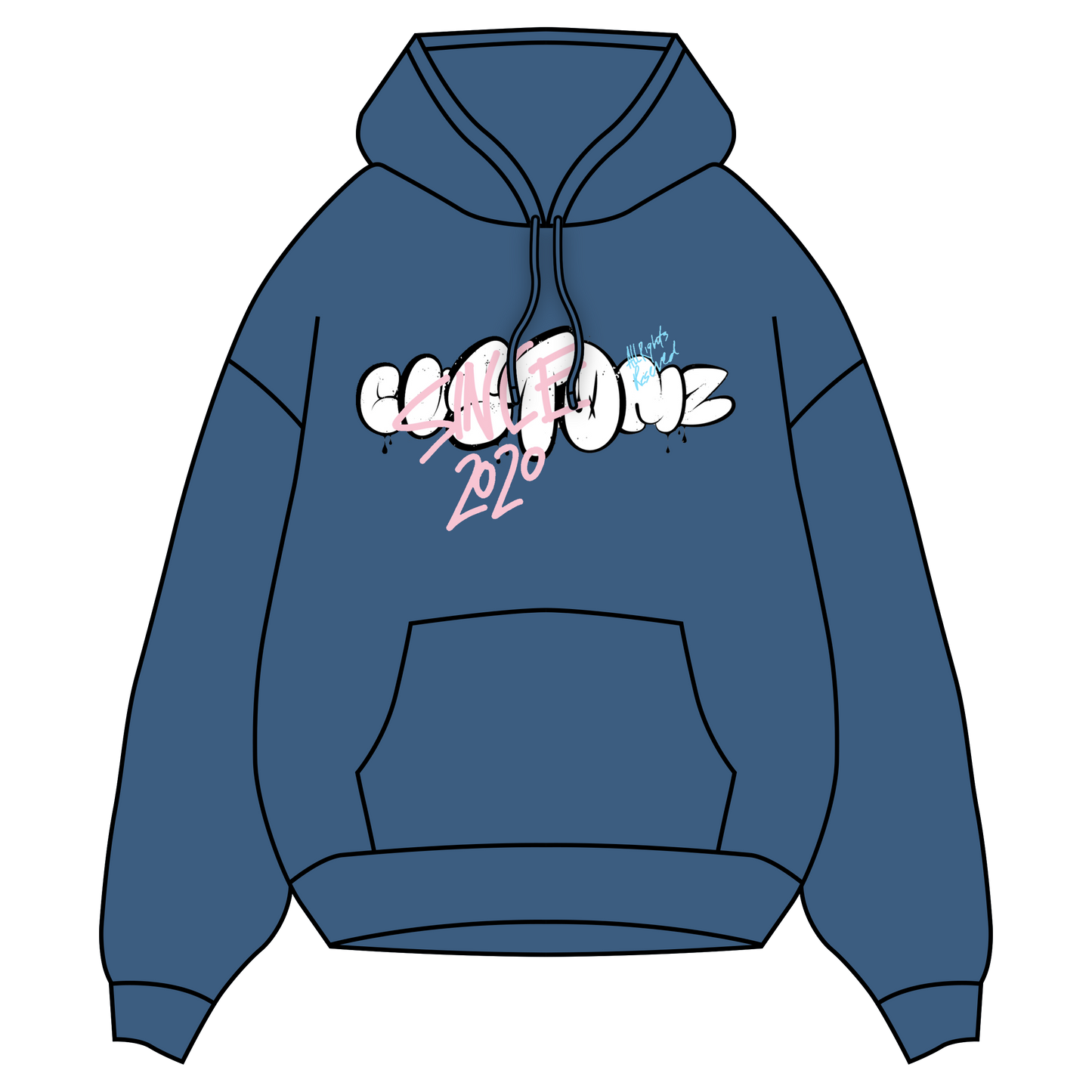 Printed "Bubble Graffiti" Hoodie