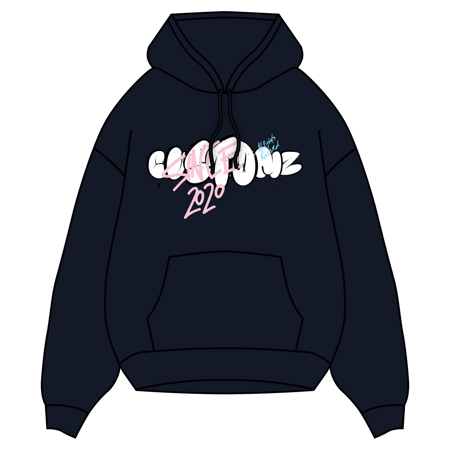Printed "Bubble Graffiti" Hoodie
