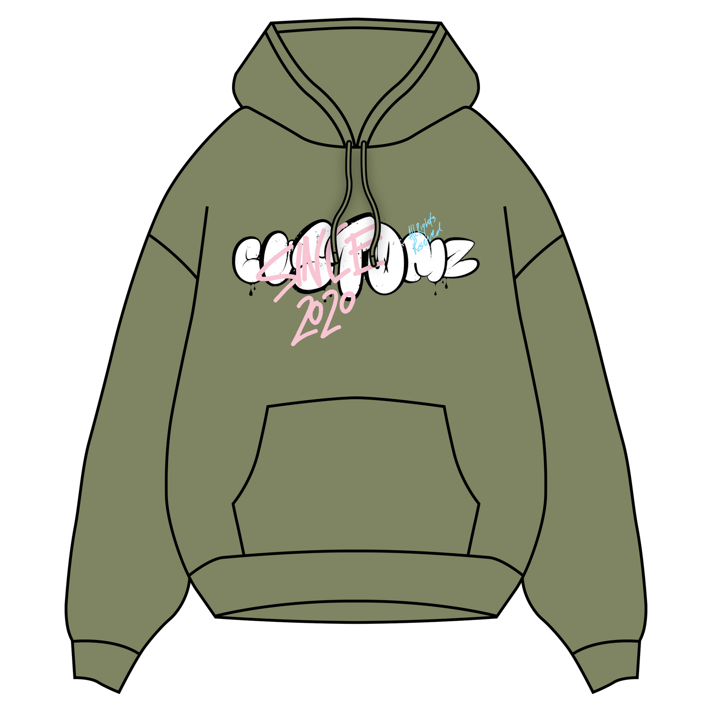 Printed "Bubble Graffiti" Hoodie