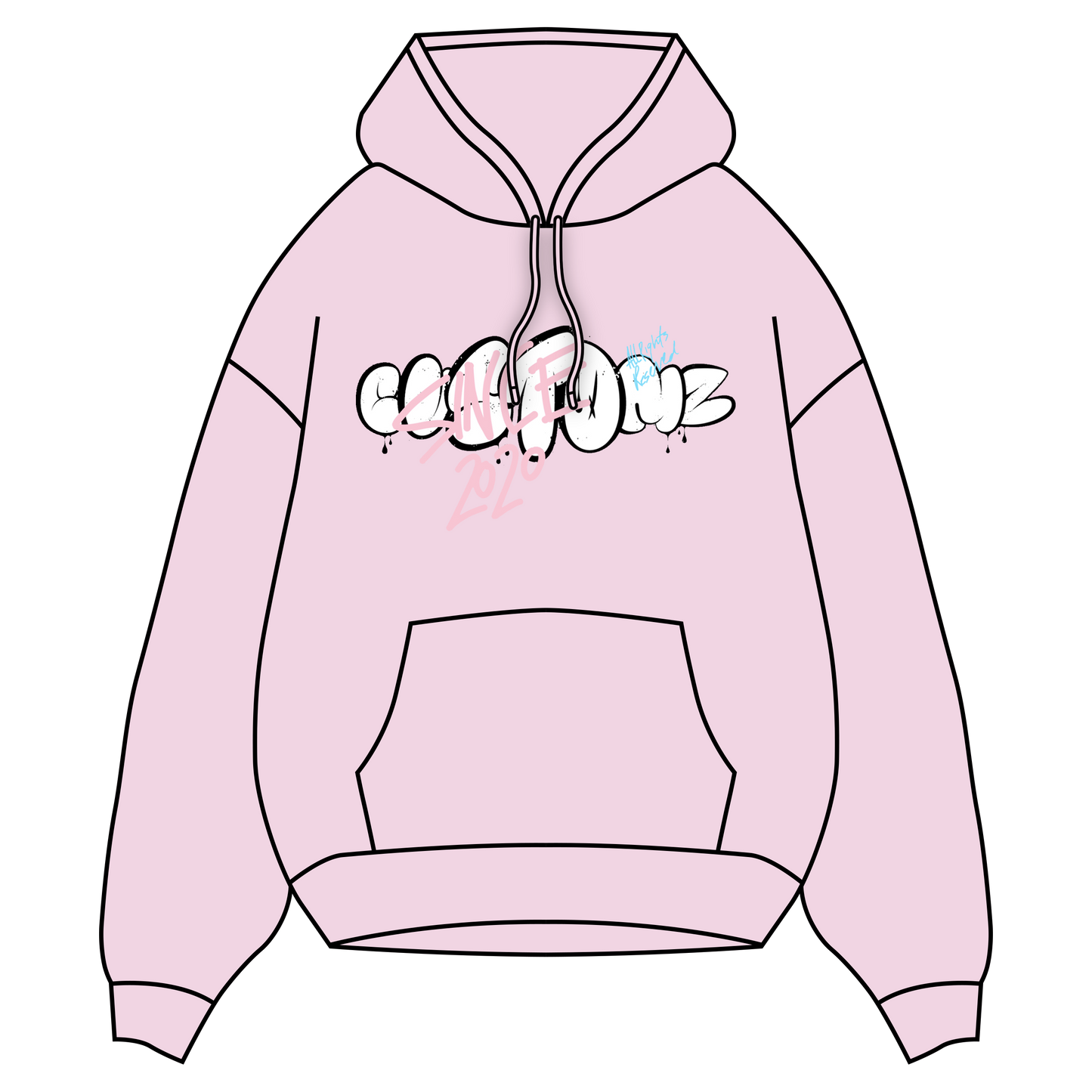 Printed "Bubble Graffiti" Hoodie