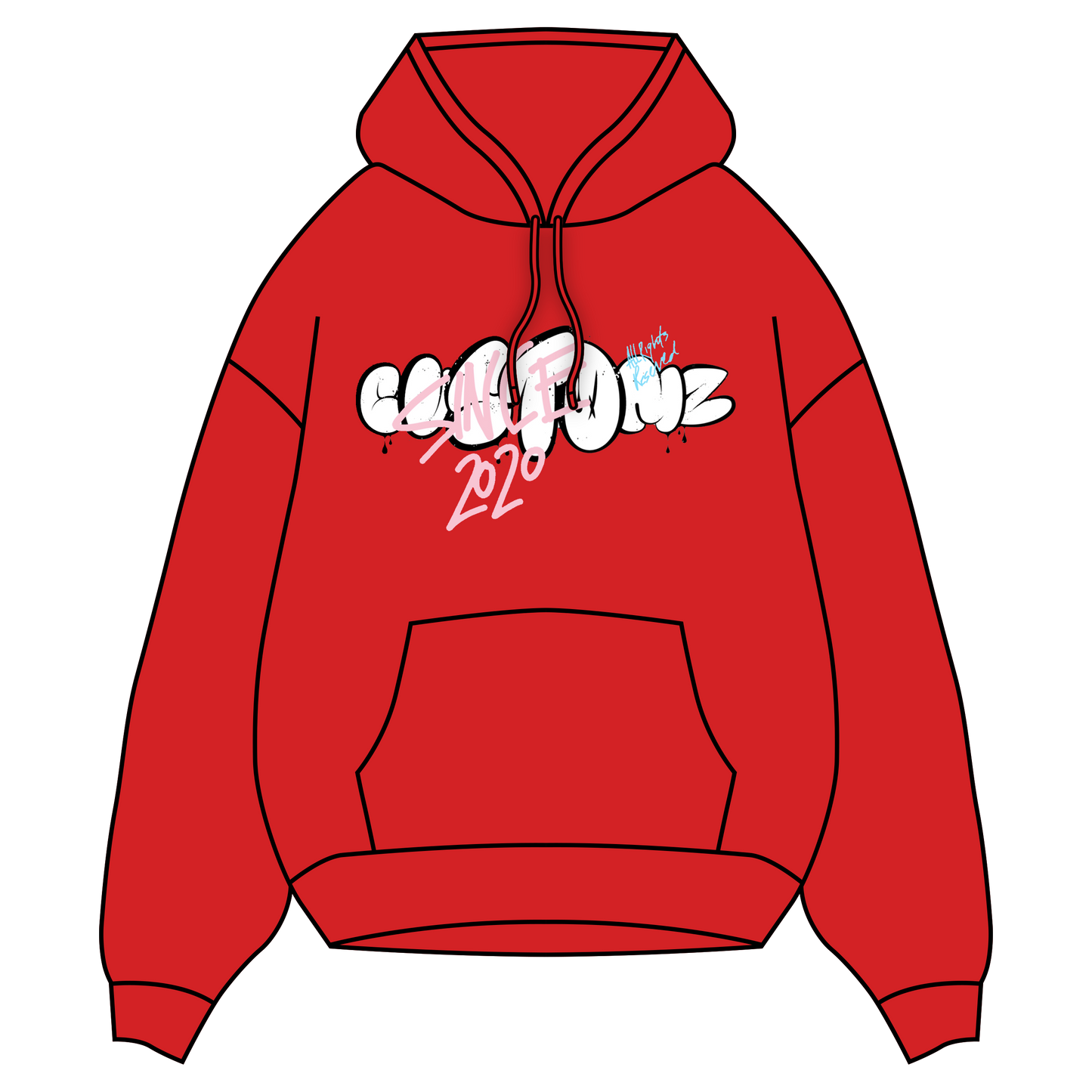 Printed "Bubble Graffiti" Hoodie