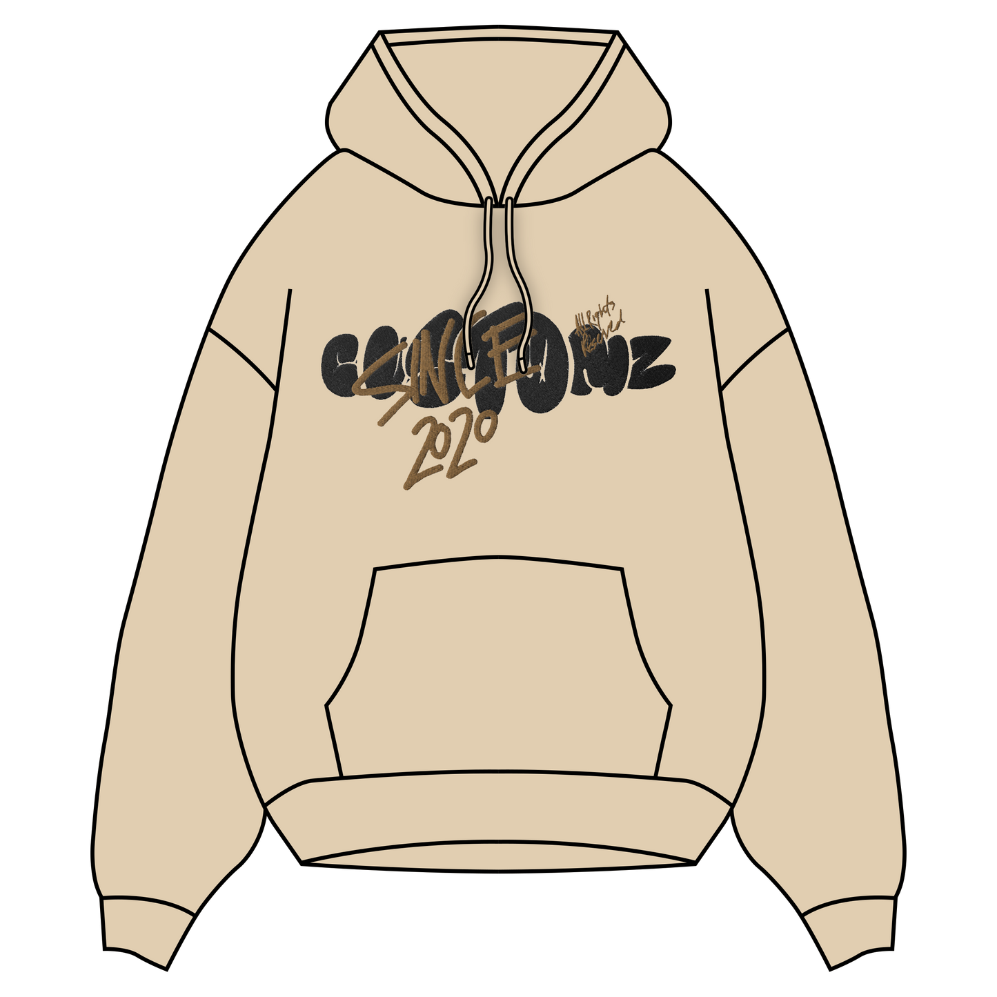 Embroidered "Bubble Graffiti" Hoodie