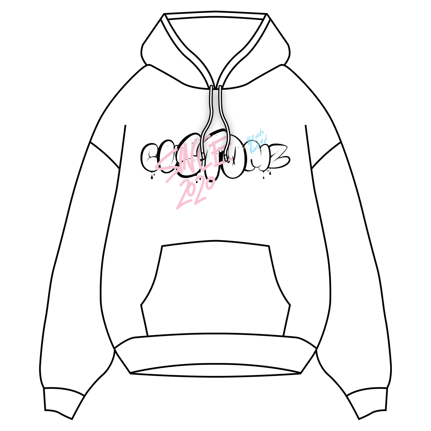 Printed "Bubble Graffiti" Hoodie